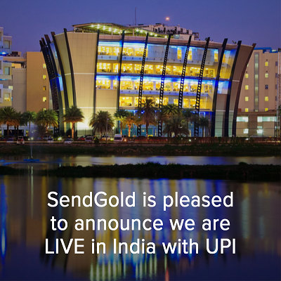 Australian fintech SendGold announce they are live in India with UPI